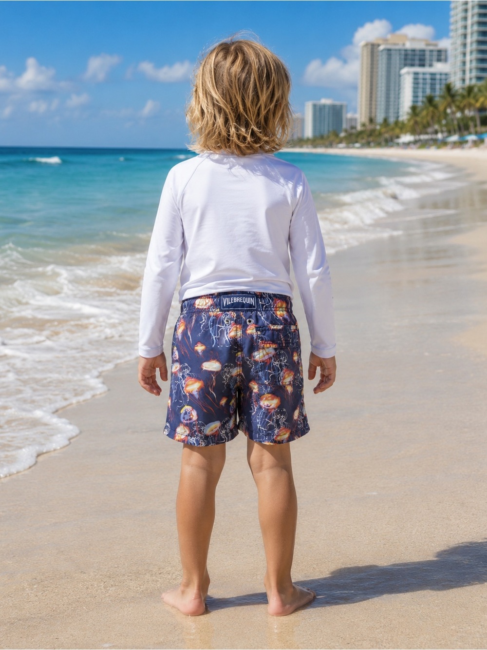 Vilebrequin Boys 6Y Jellyfish Print Swim Trunks Navy 116cm